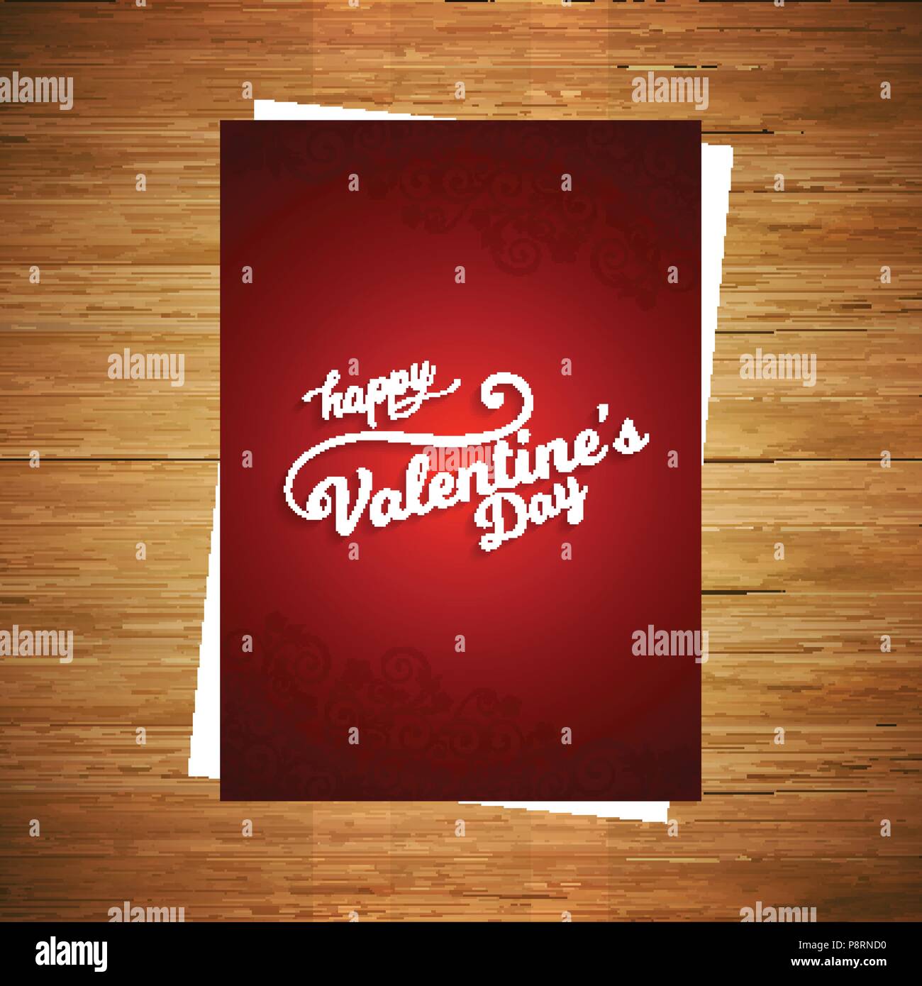 Happy Valentine's day card with red background. For web design and ...