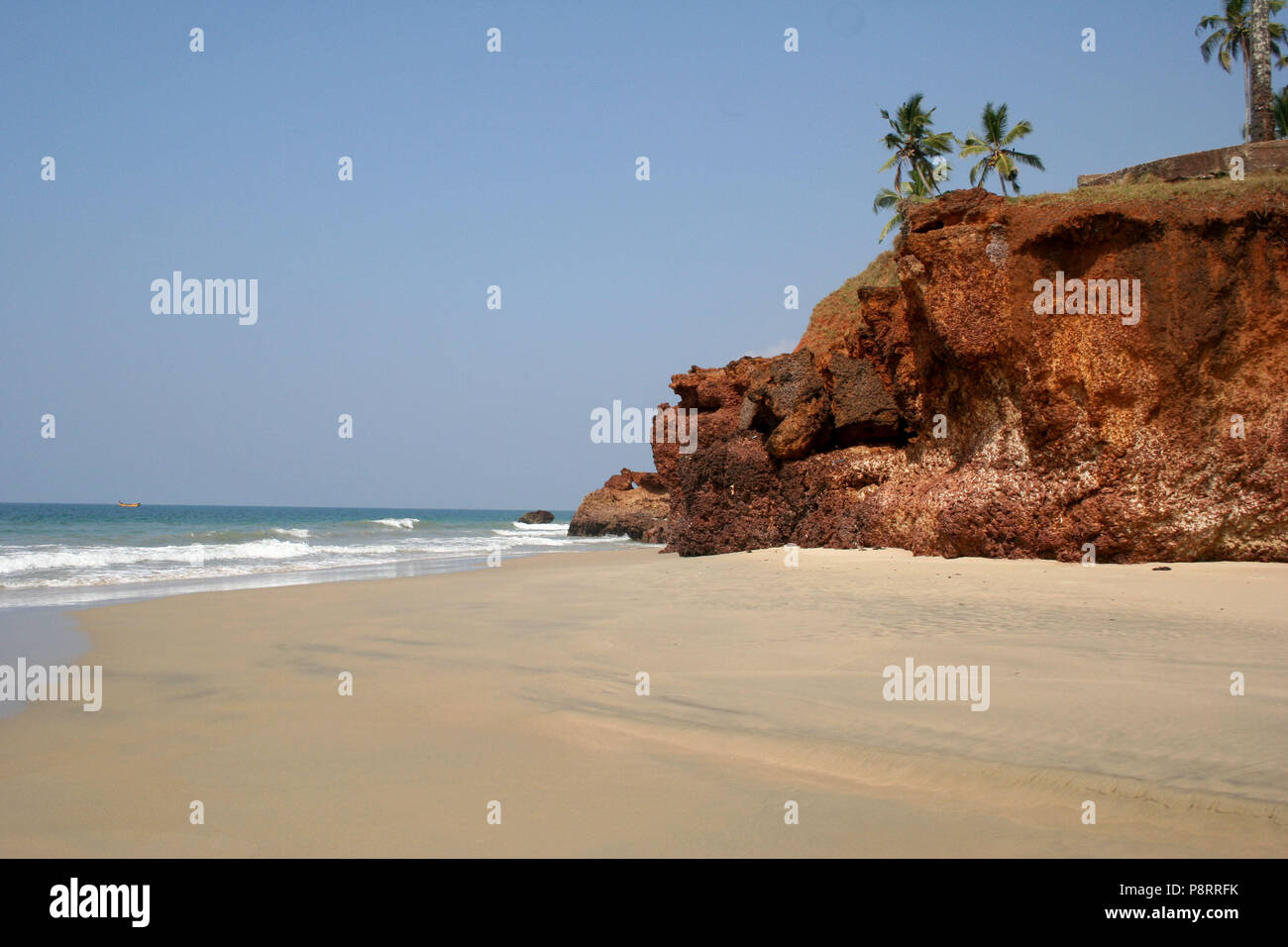 Red Cliffs at Varkala Beach, India Stock Photo