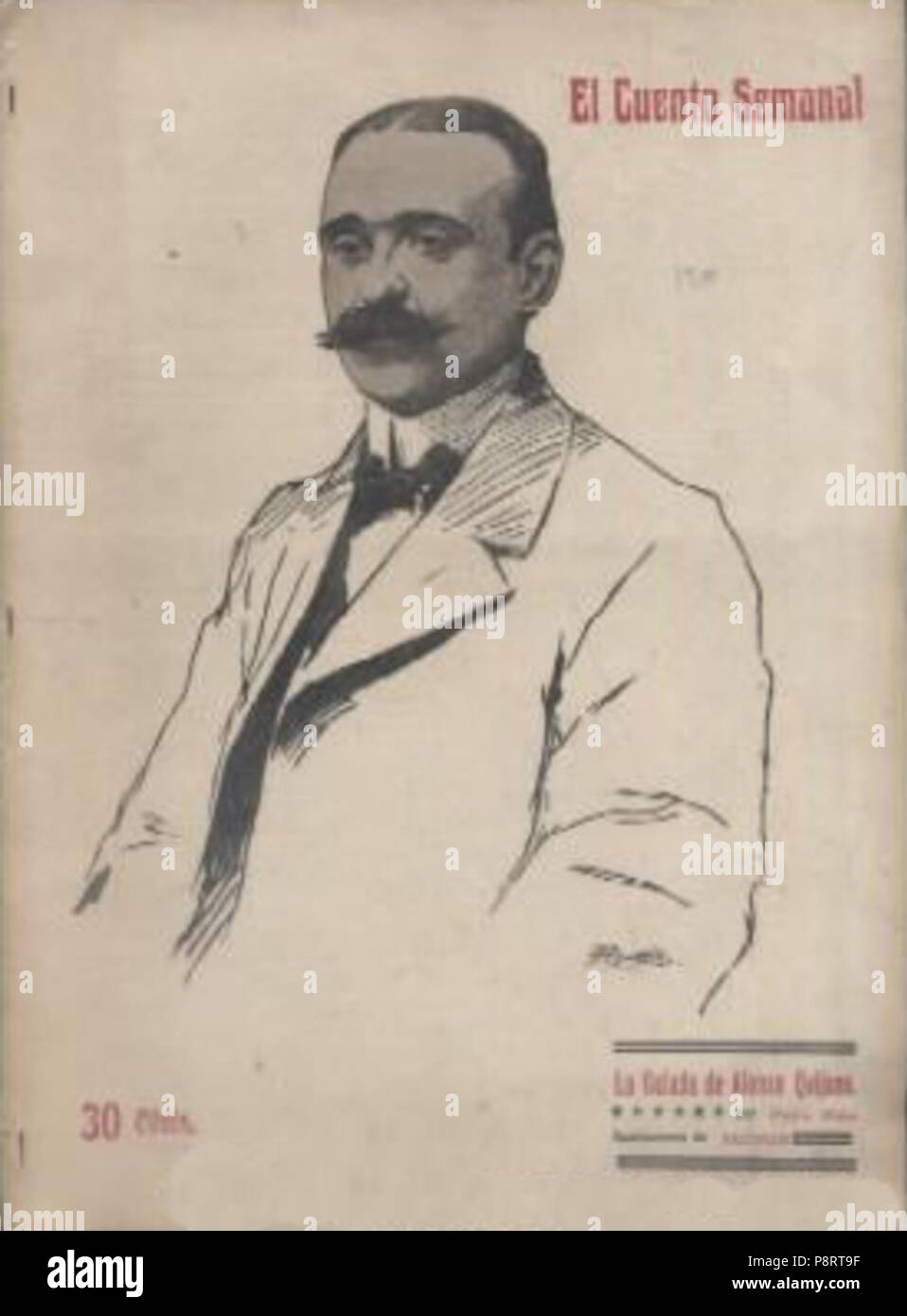 15 1909-04-16, El Cuento Semanal, La celada de Alonso Quijano, de Pedro Mata, Agustín, nº120 Stock Photo