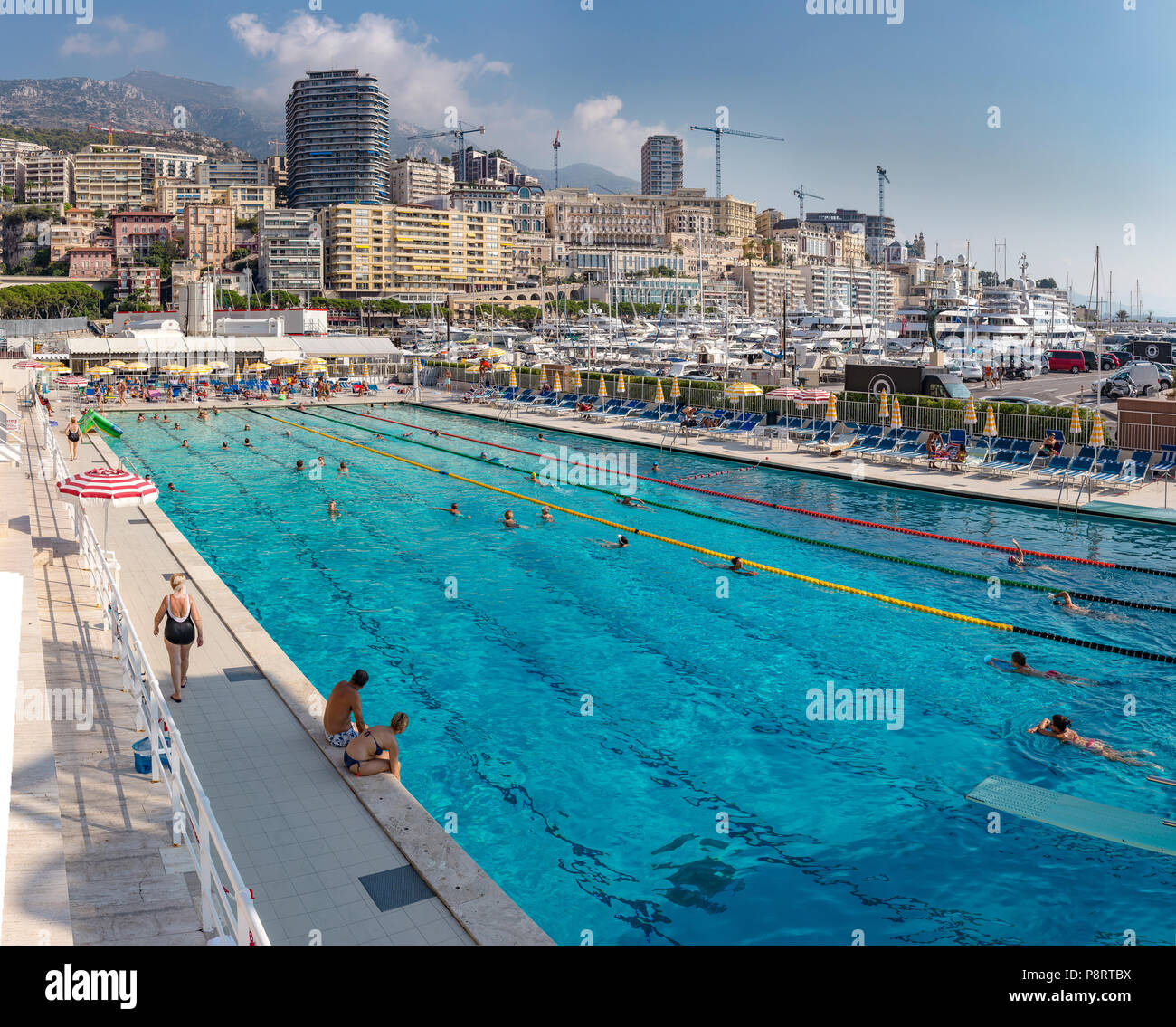 Rainier III Nautical Stadium, La Condamine, Port Hercule, Monaco, Monte Carlo,  France Stock Photo