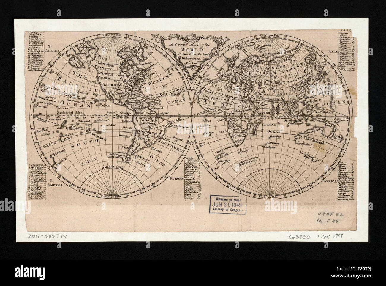 A correct map of the world drawn from the best discoveries Stock Photo ...
