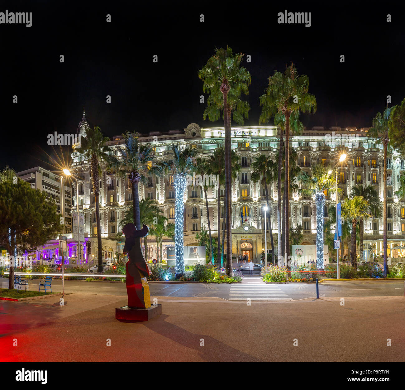 The Carlton hotel at the Boulevard de la Croisette, Cannes,  France Stock Photo