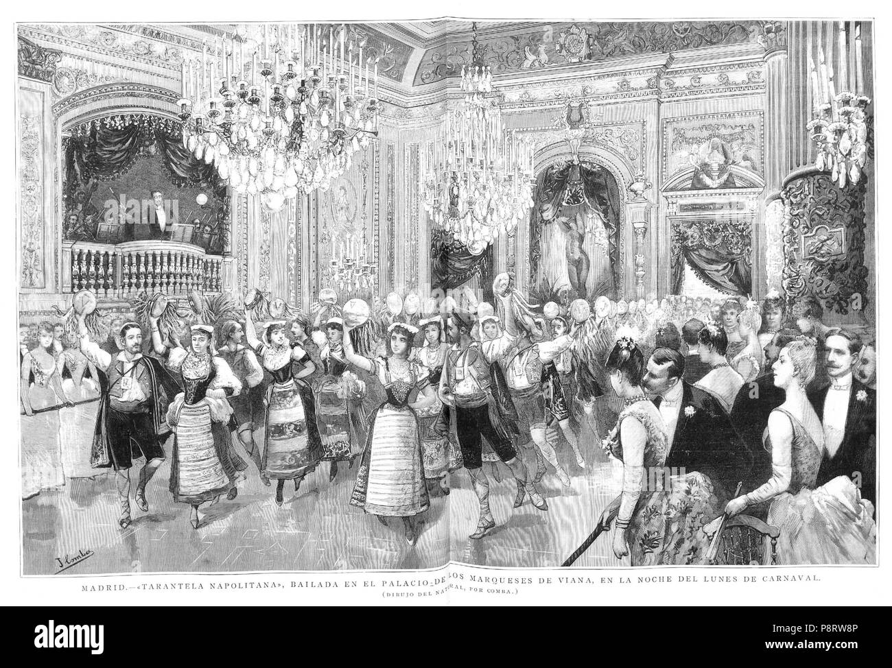 10 1887-03-08, La Ilustración Española y Americana, Madrid, Tarantela napolitana, Comba, Rico Stock Photo
