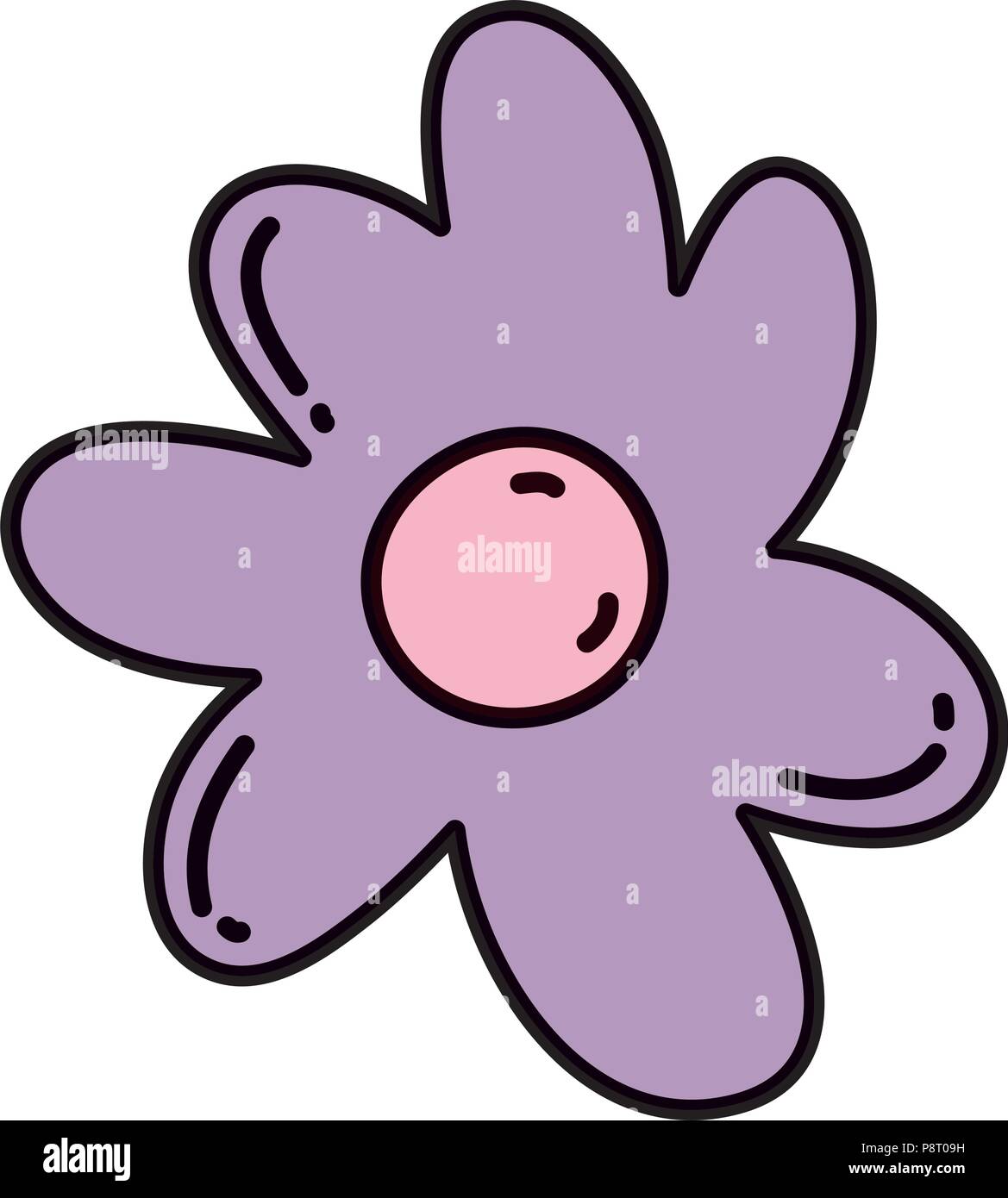 color cute nature flower petals style vector illustration Stock Vector ...