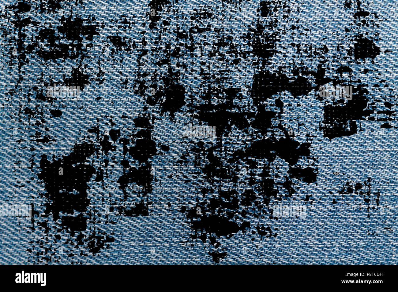 Grunge dirty Jeans blue macro texture for denim background Stock Photo