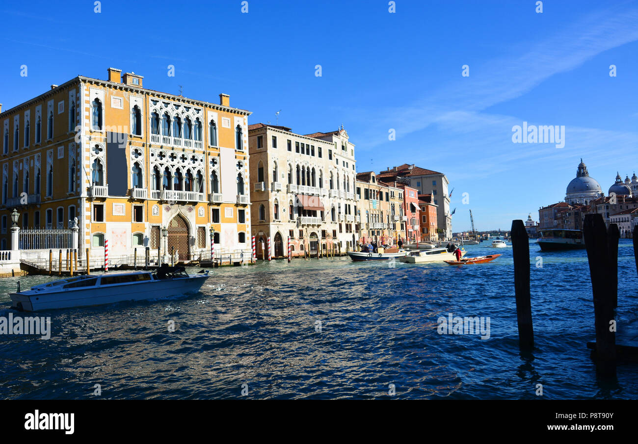 The Grand Canal in Venice in the Accademia district Stock Photo