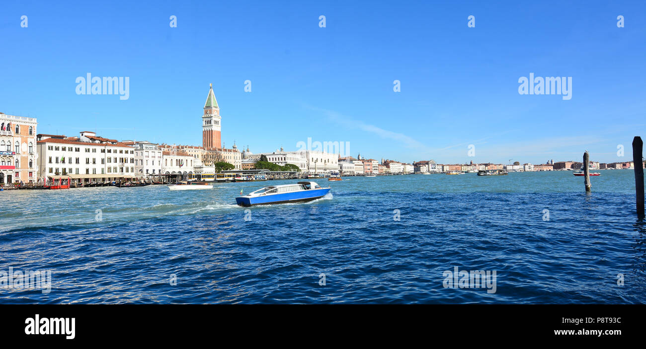 view of Venice from the Venetian Lagoon Stock Photo