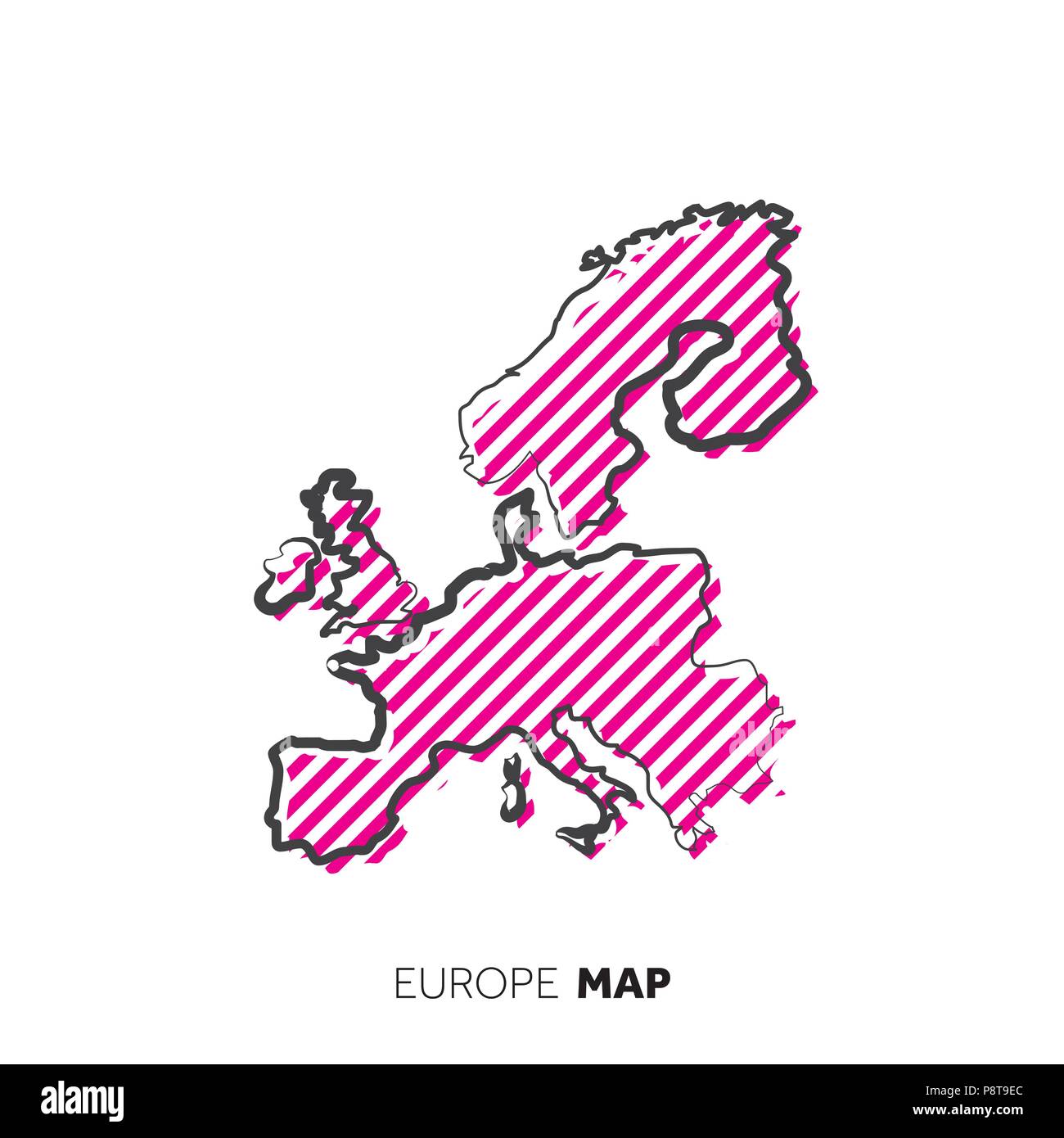 Europe vector country map. Map outline with dots Stock Vector Image ...