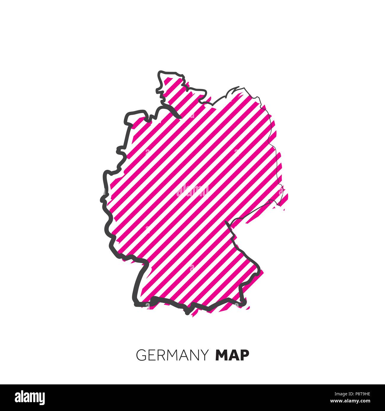 Germany vector country map. Map outline with dots. Stock Vector