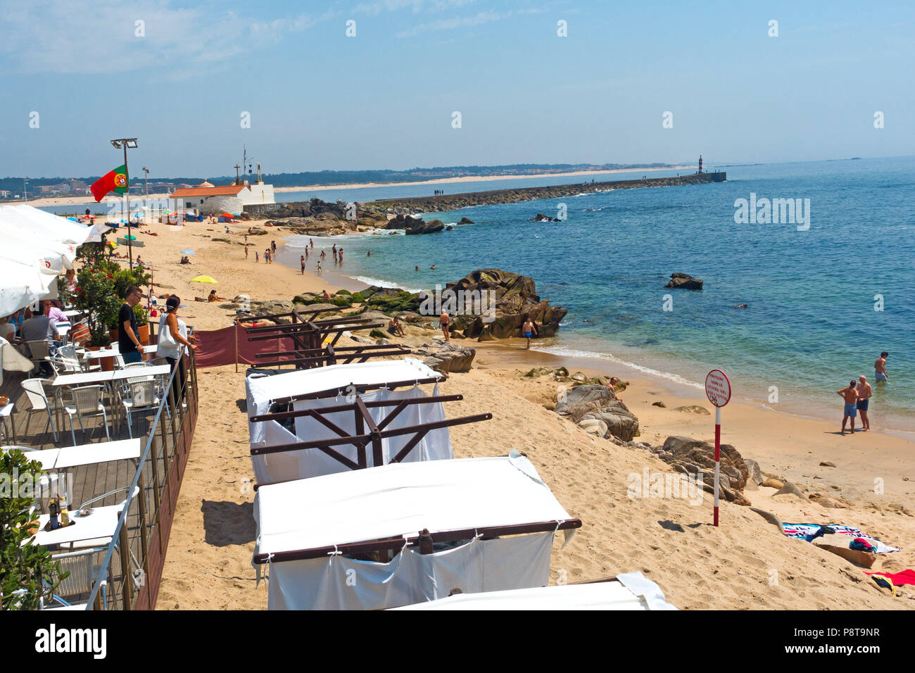 Praia Nossa Senhora Da Guia at Vila do Conde, near Oporto, Portugal Stock Photo