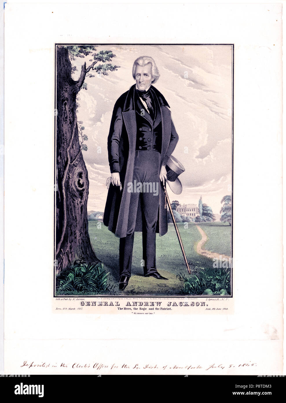 General Andrew Jackson the hero, the sage and the patriot c 1845 Stock Photo