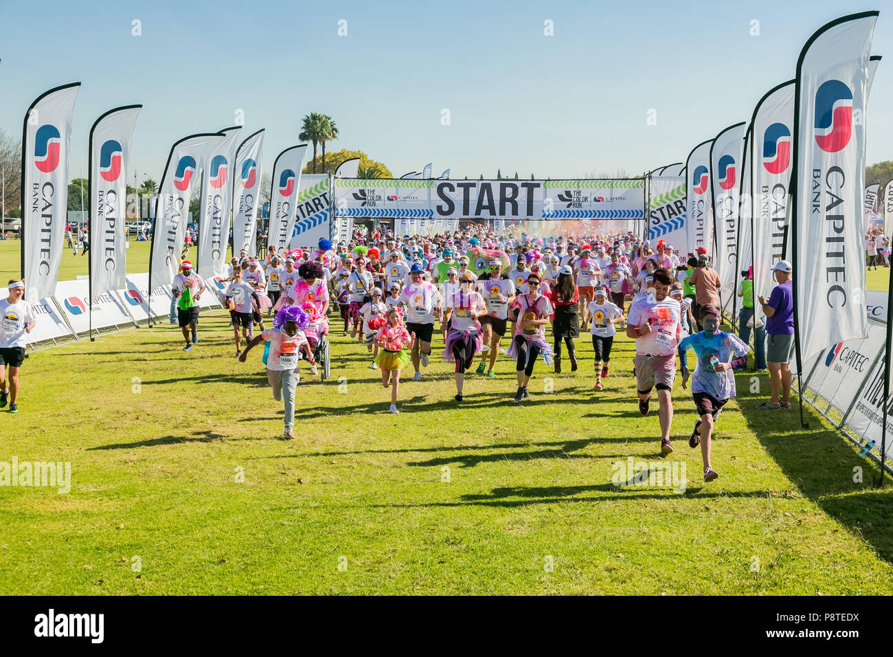 Johannesburg, South Africa, May 21, 2017, Diverse people running in The ...