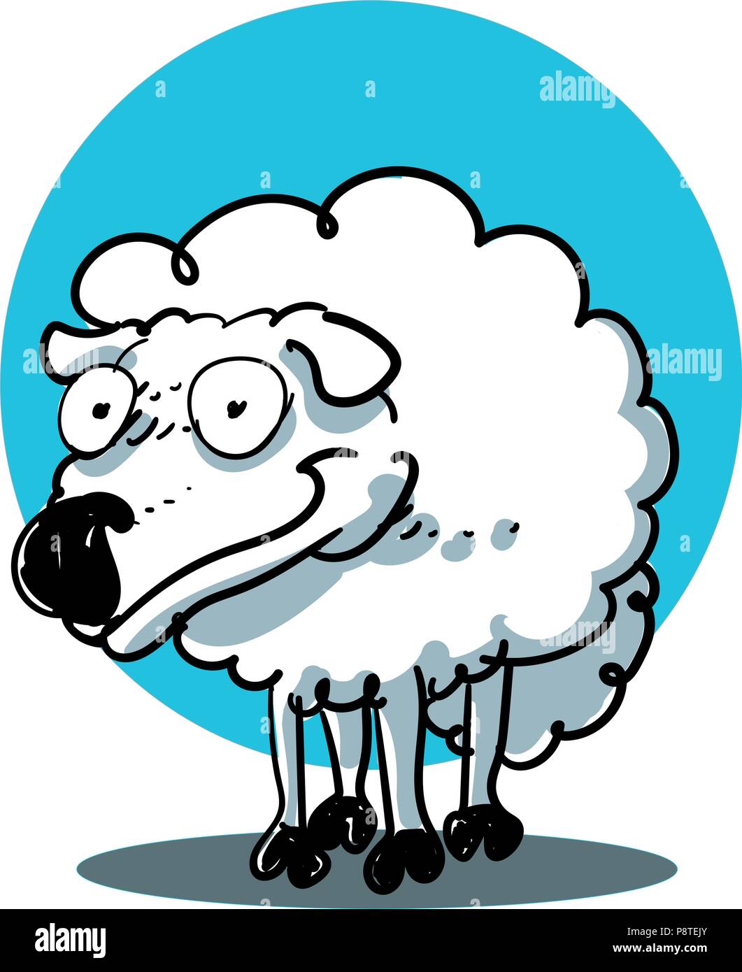 sheep cartoon style vector illustration Stock Vector