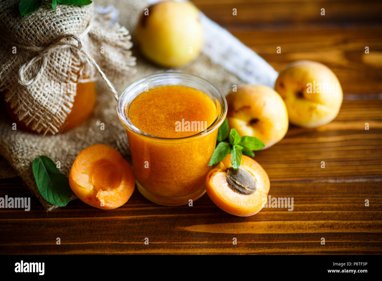 fresh sweet apricot jam Stock Photo Alamy