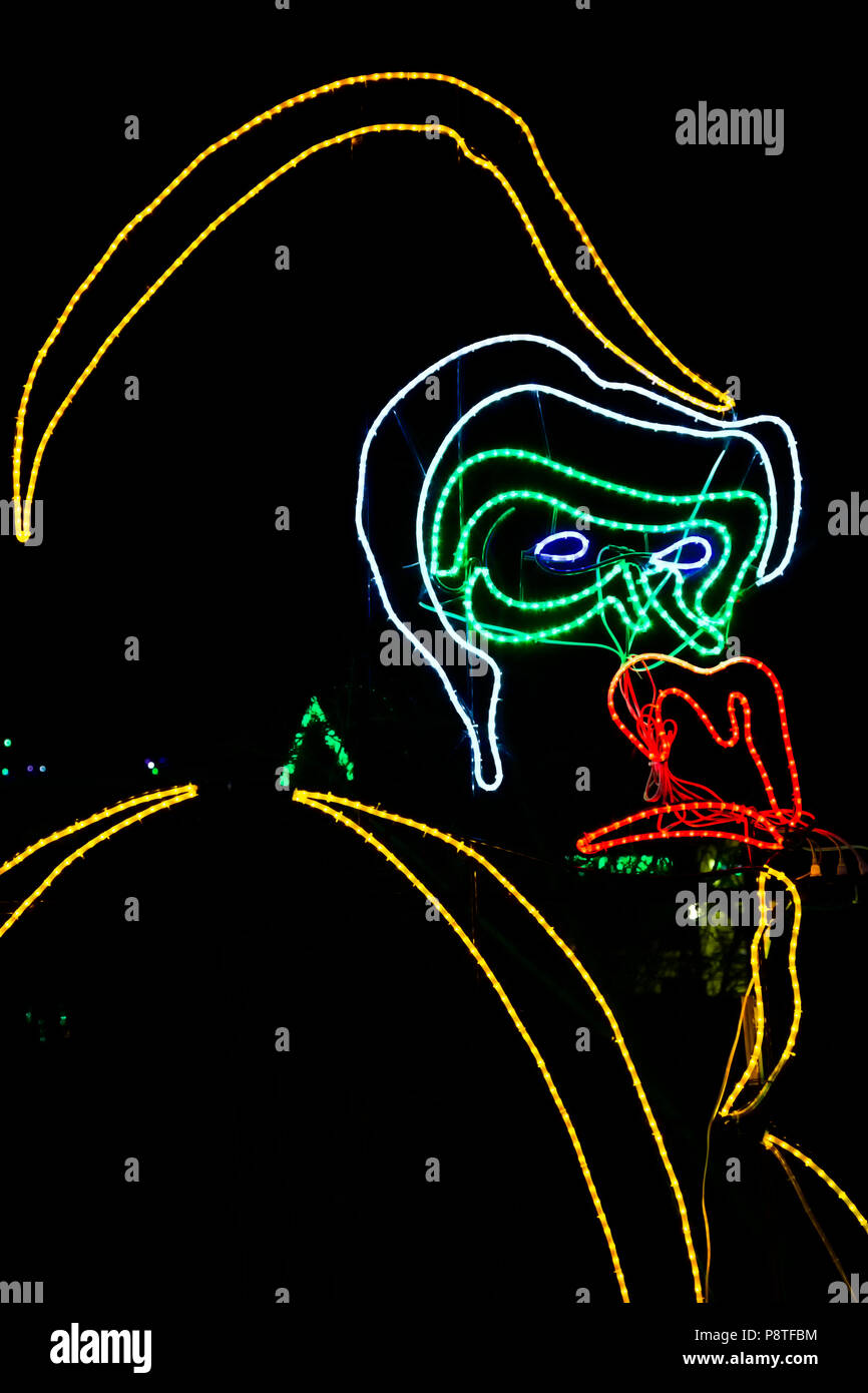 Christmas lights shaped like a gorilla, Denver Zoo Lights, Denver Zoo