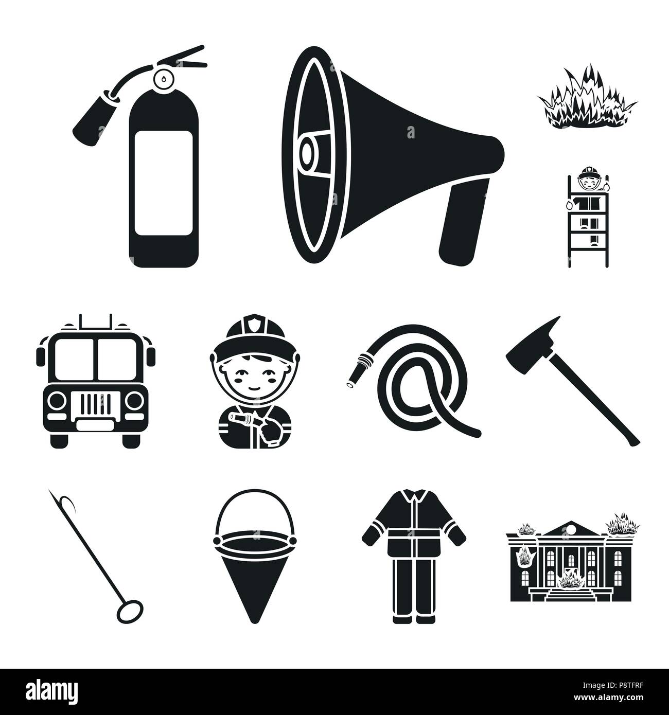 Firefighter Equipment Clipart Black And White
