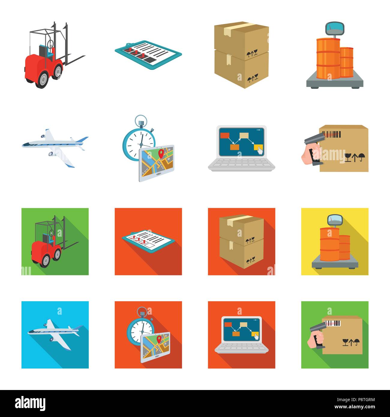 Transport aircraft, delivery on time, computer accounting, control and  accounting of goods. Logistics and delivery set collection icons in  cartoon,fla Stock Vector Image & Art - Alamy