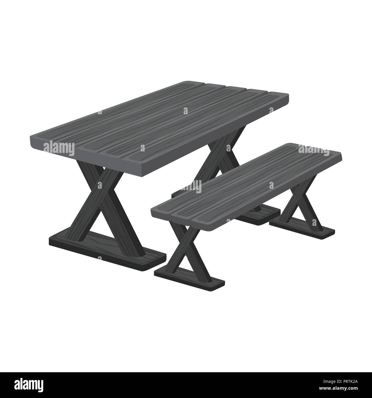 Table for rest.BBQ single icon in monochrome style vector symbol stock ...