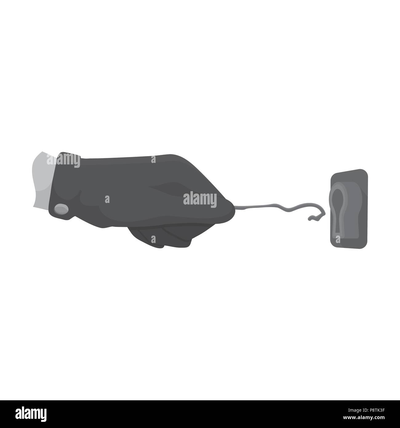 Lockpick in the hand of the criminal. Latchkey, thief tool, crime single  icon in monochrome style vector symbol stock illustration Stock Vector  Image & Art - Alamy