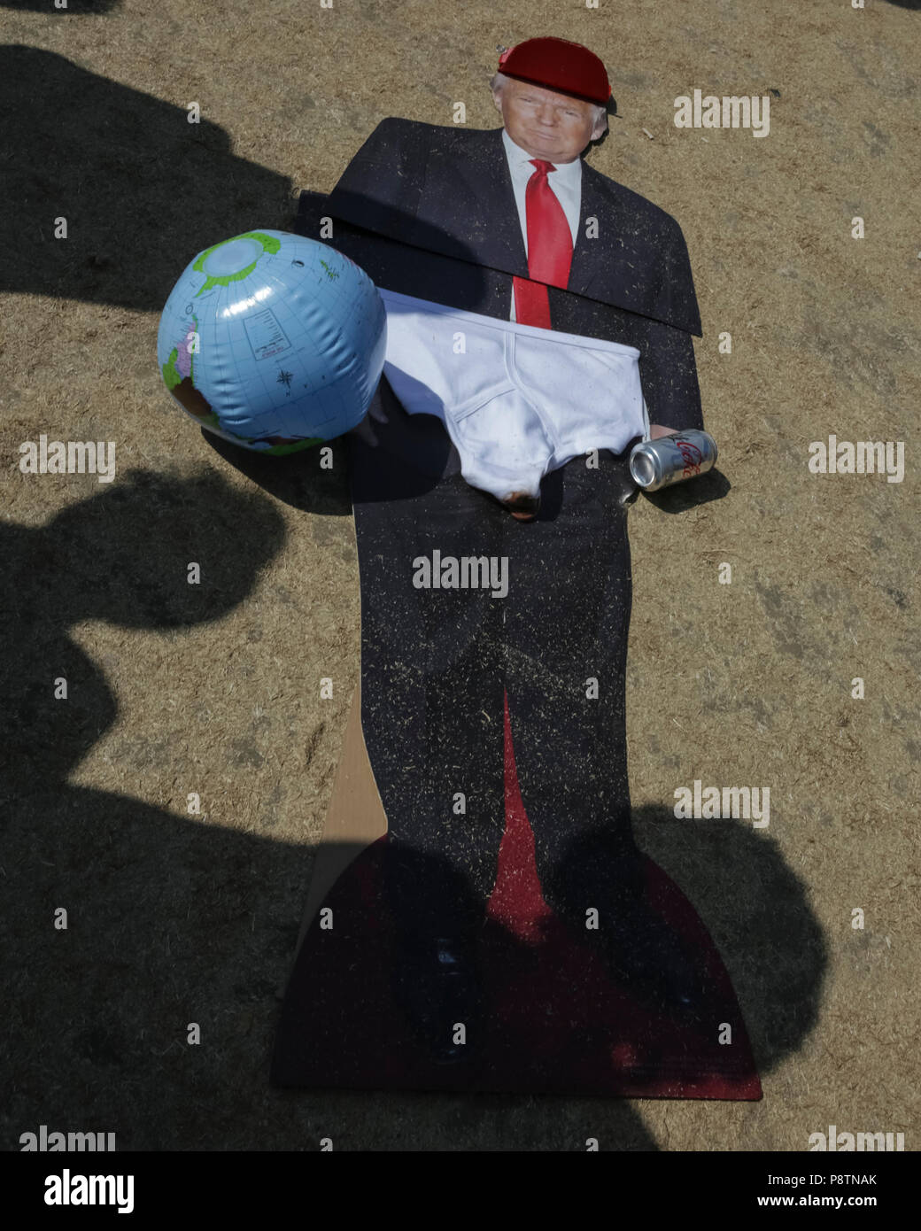 Westminster London 13th July 2018 A Trump Cutout On The Floor