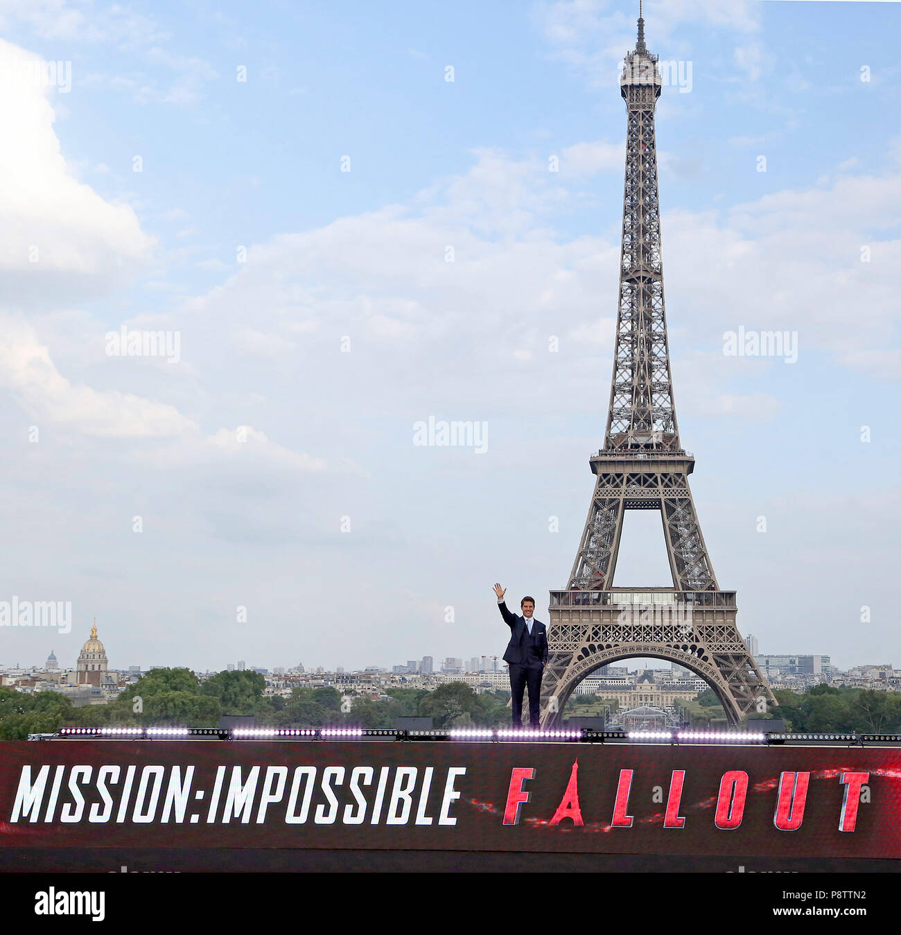 Tom Cruise attending the 'Mission: Impossible - Fallout' world premiere at Palais de Chaillot on July 12, 2018 in Paris, France. Stock Photo