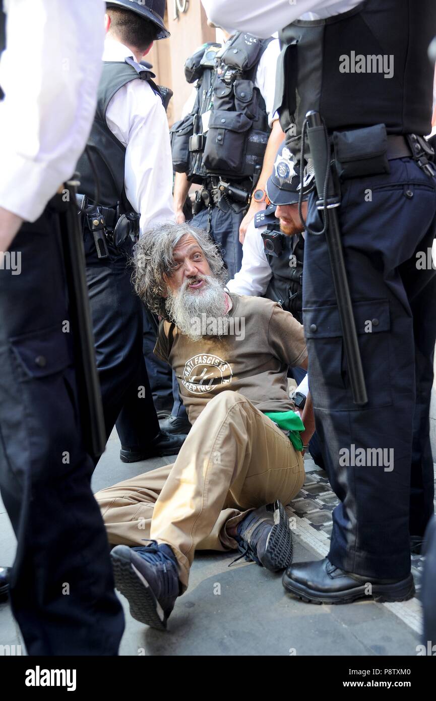 Arrests of anti Donald Trump protesters, Whitehall, London, UK Credit: Finnbarr Webster/Alamy Live News Stock Photo