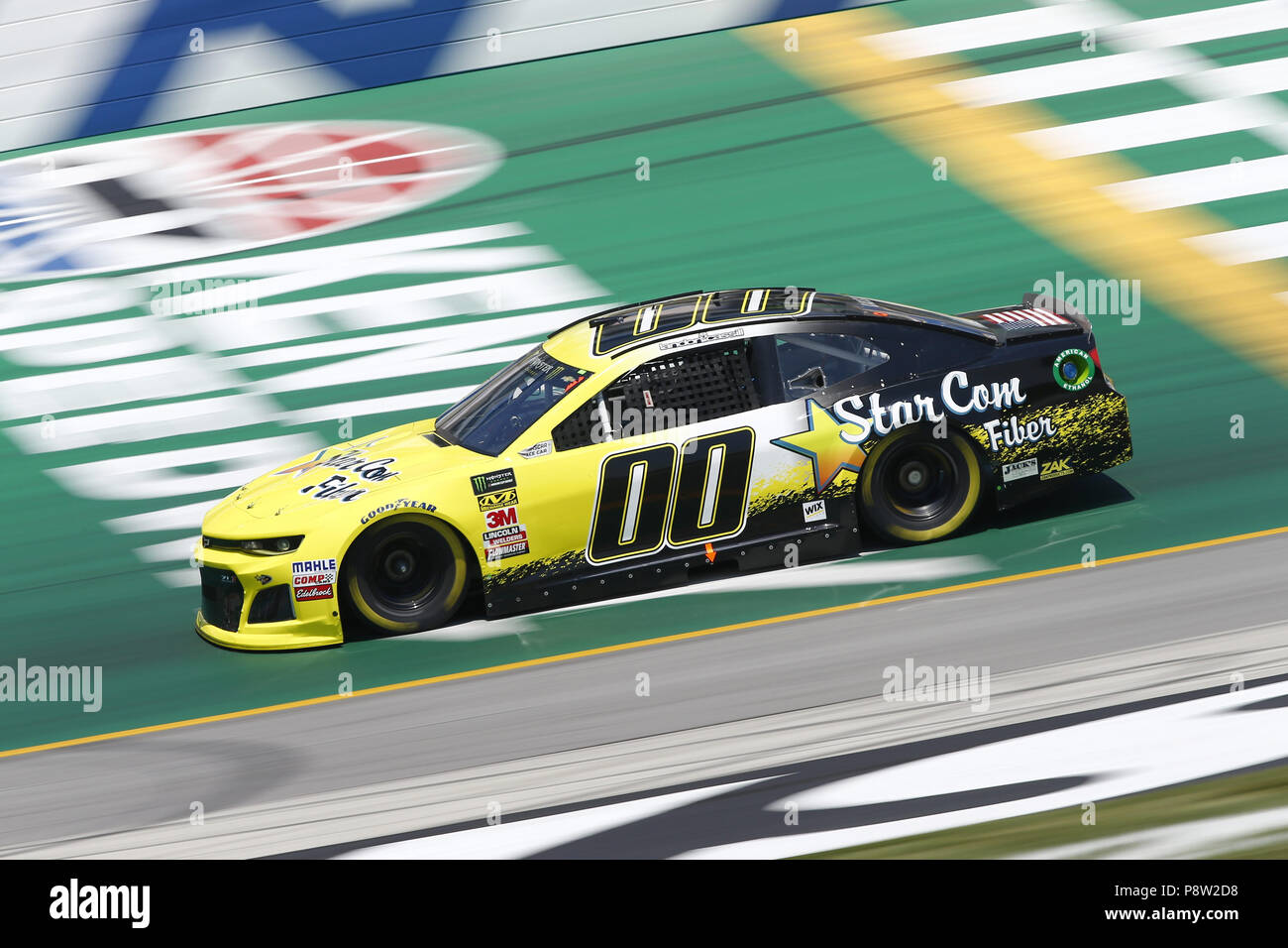 Sparta, Kentucky, USA. 13th July, 2018. Landon Cassill (00) brings his race car down the front
