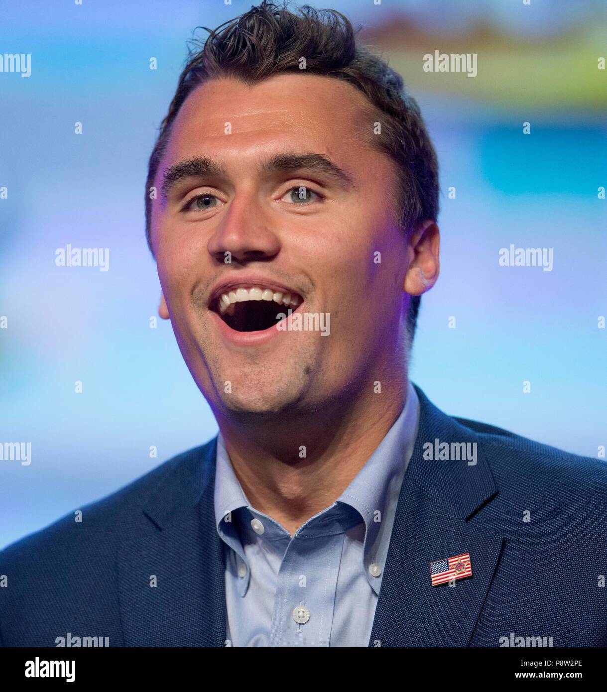 Las Vegas, Nevada, USA. 12th July, 2018. CHARLIE KIRK participates in FreedomFest 2018, the annual gathering of Libertarians. Credit: Brian Cahn/ZUMA Wire/Alamy Live News Stock Photo