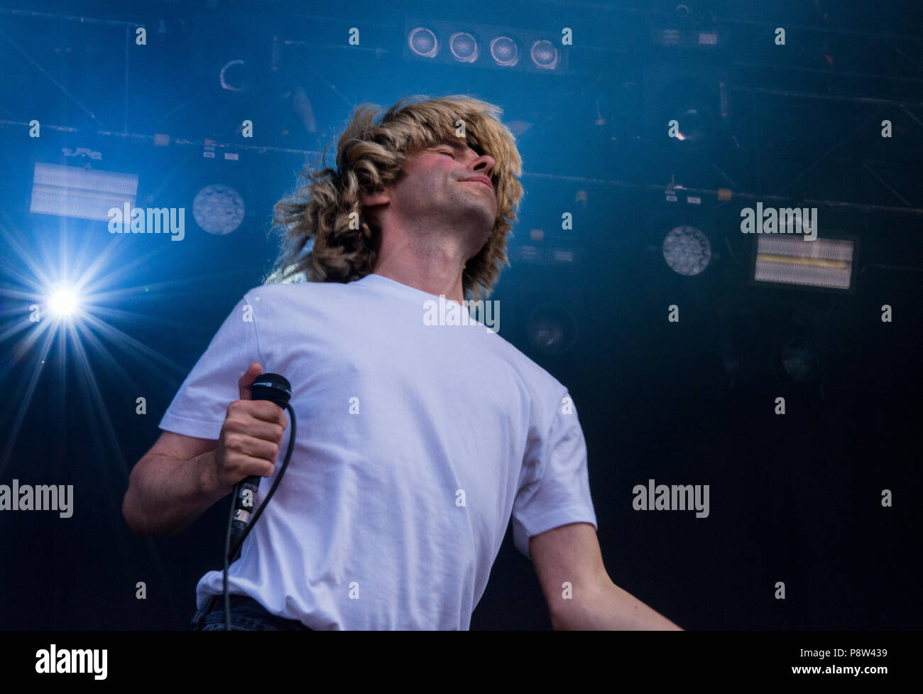Tim Burgess of The Charlatans performing live on the Obelisk Stage at Latitude Festival, Henham Park, Suffolk, England, 13 July 2018. Stock Photo