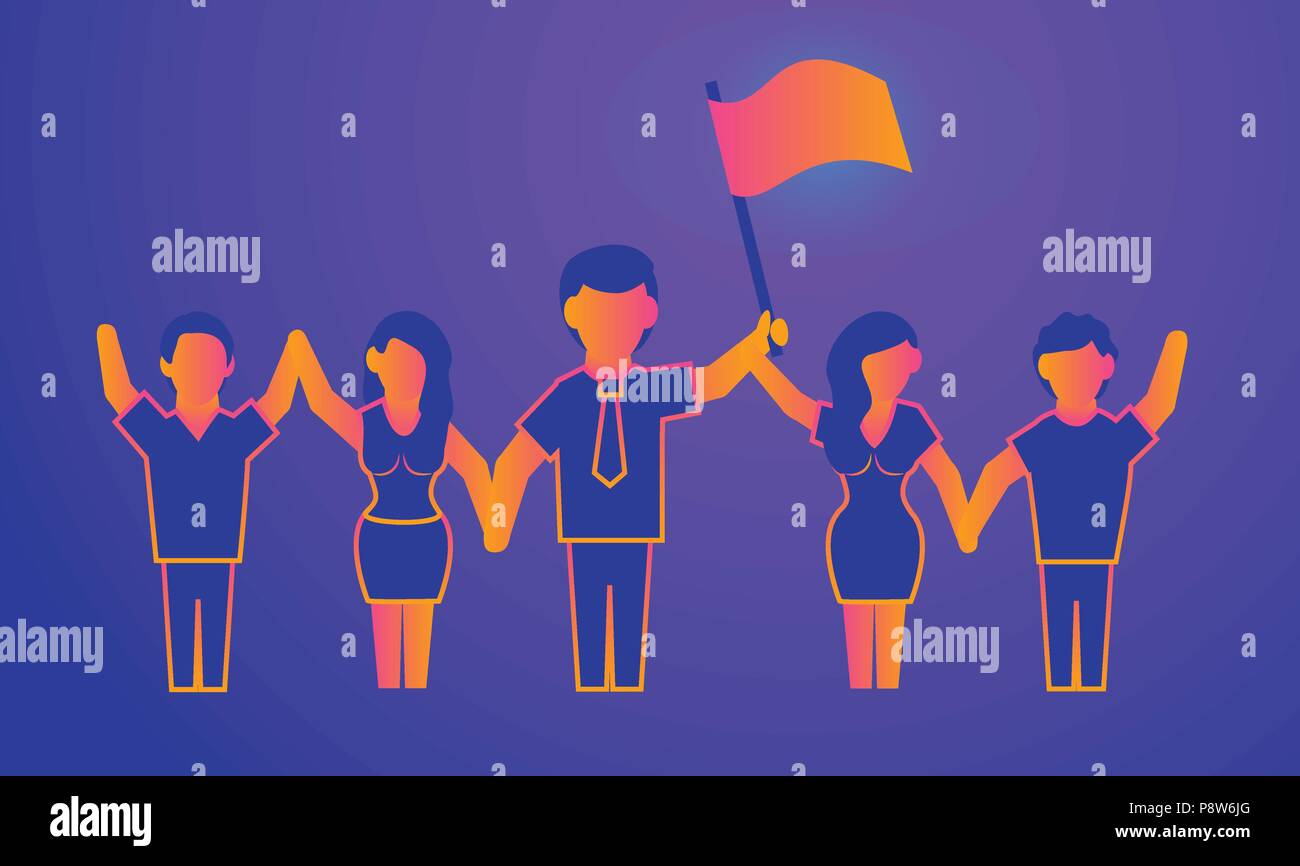 Leadership Gradient illustration on violet Stock Vector