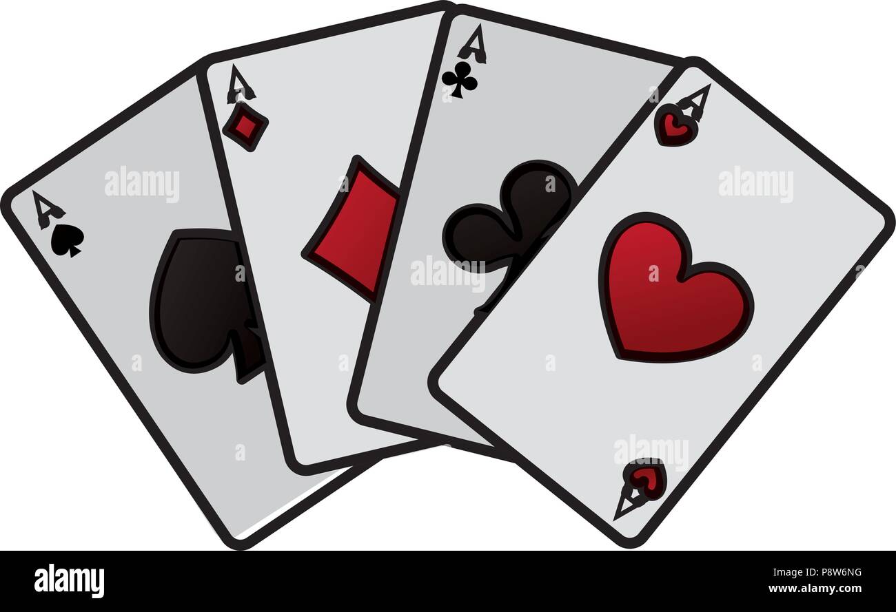 color poker A cards to classic game vector illustration Stock
