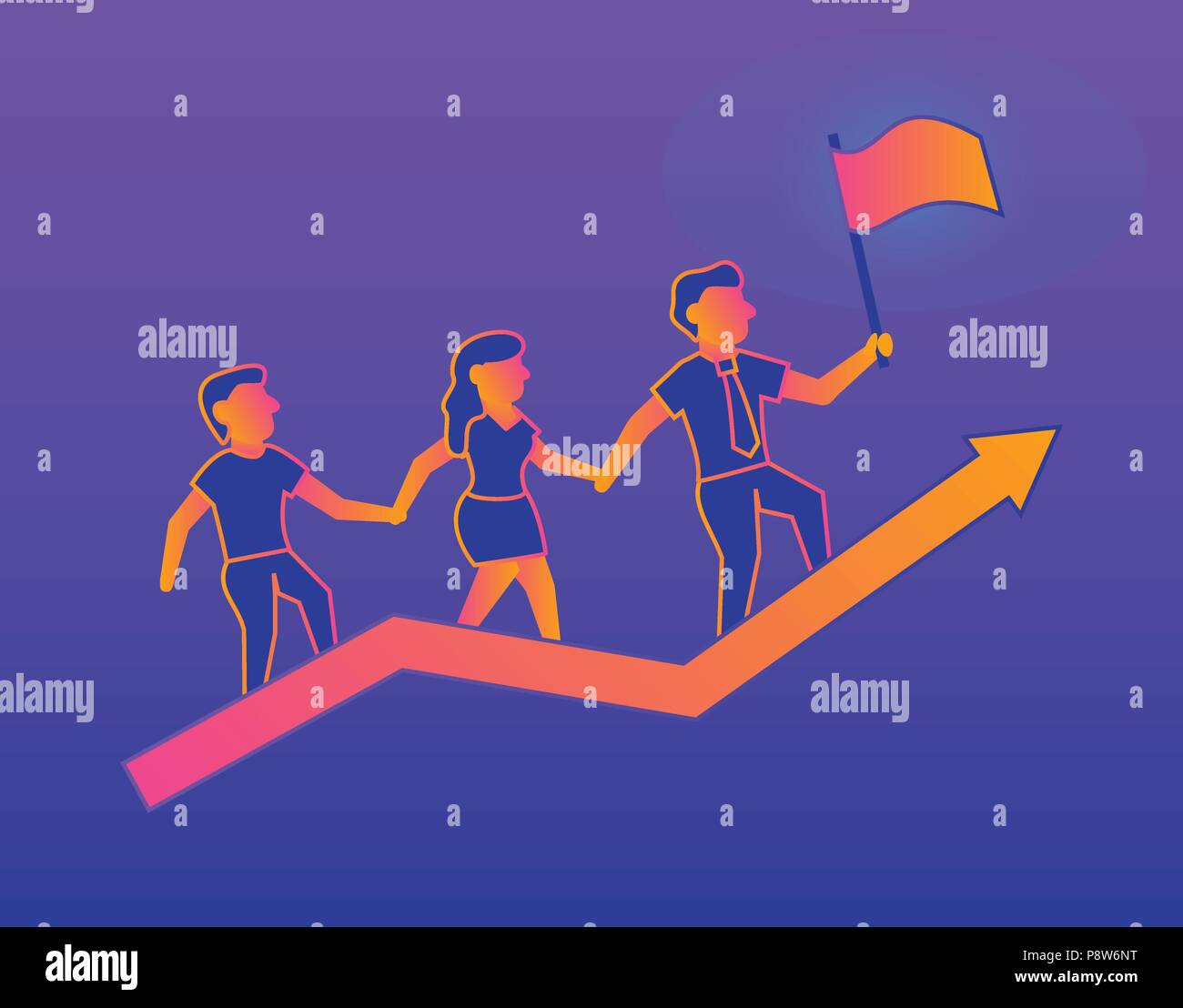 Success Gradient illustration on violet background Stock Vector