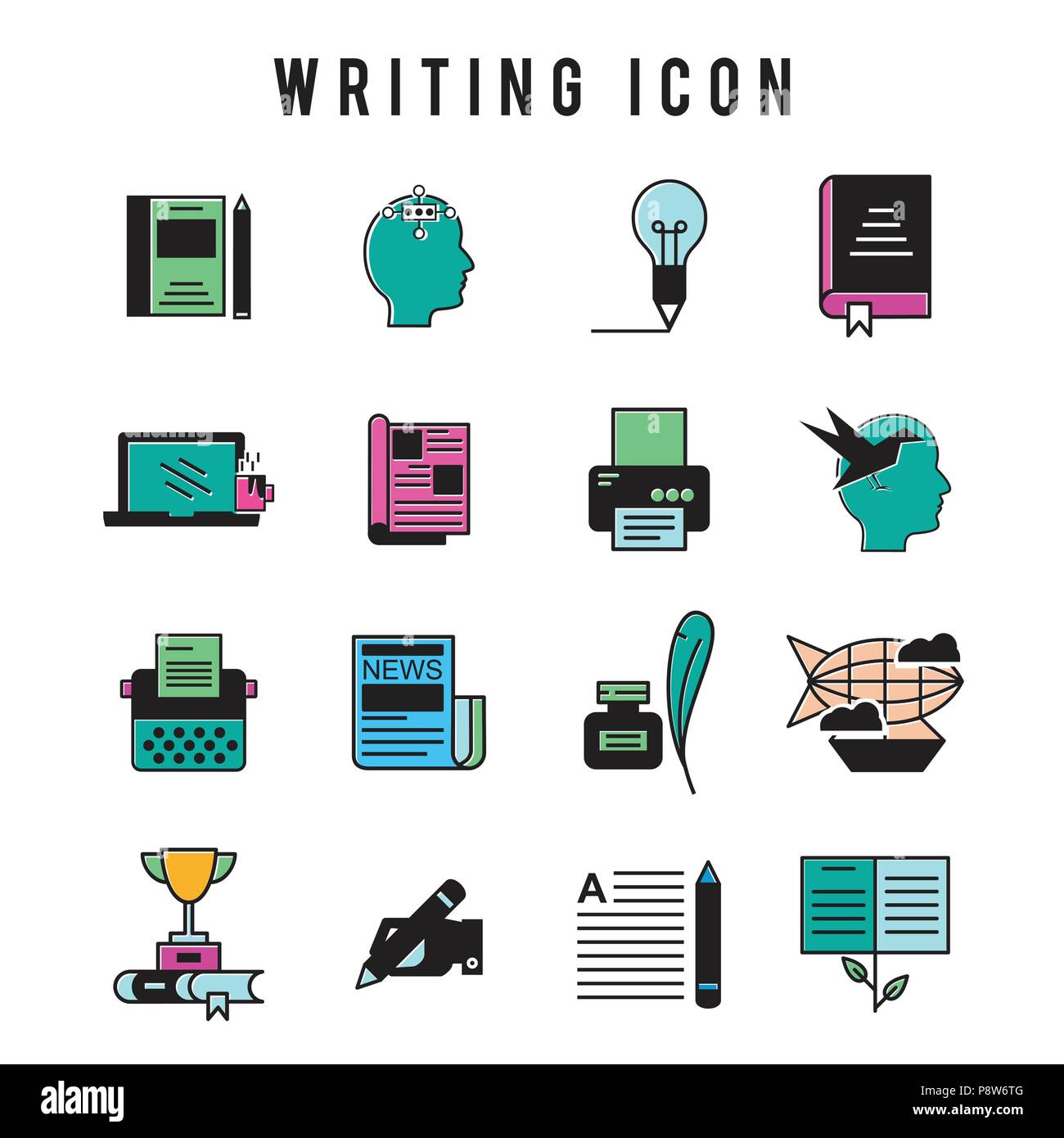 Writing Icon set. For web design and application interface, also useful ...
