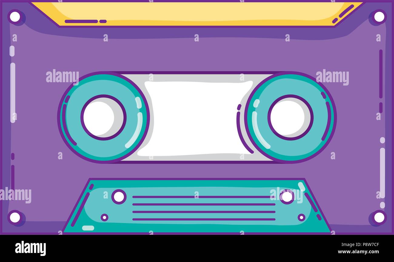 cassette retro audio tape stereo vector illustration Stock Vector Image ...