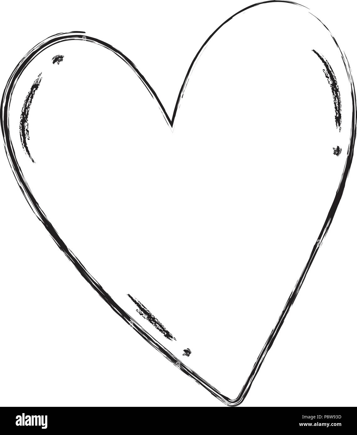 grunge heart symbol of love and passion design vector illustration ...