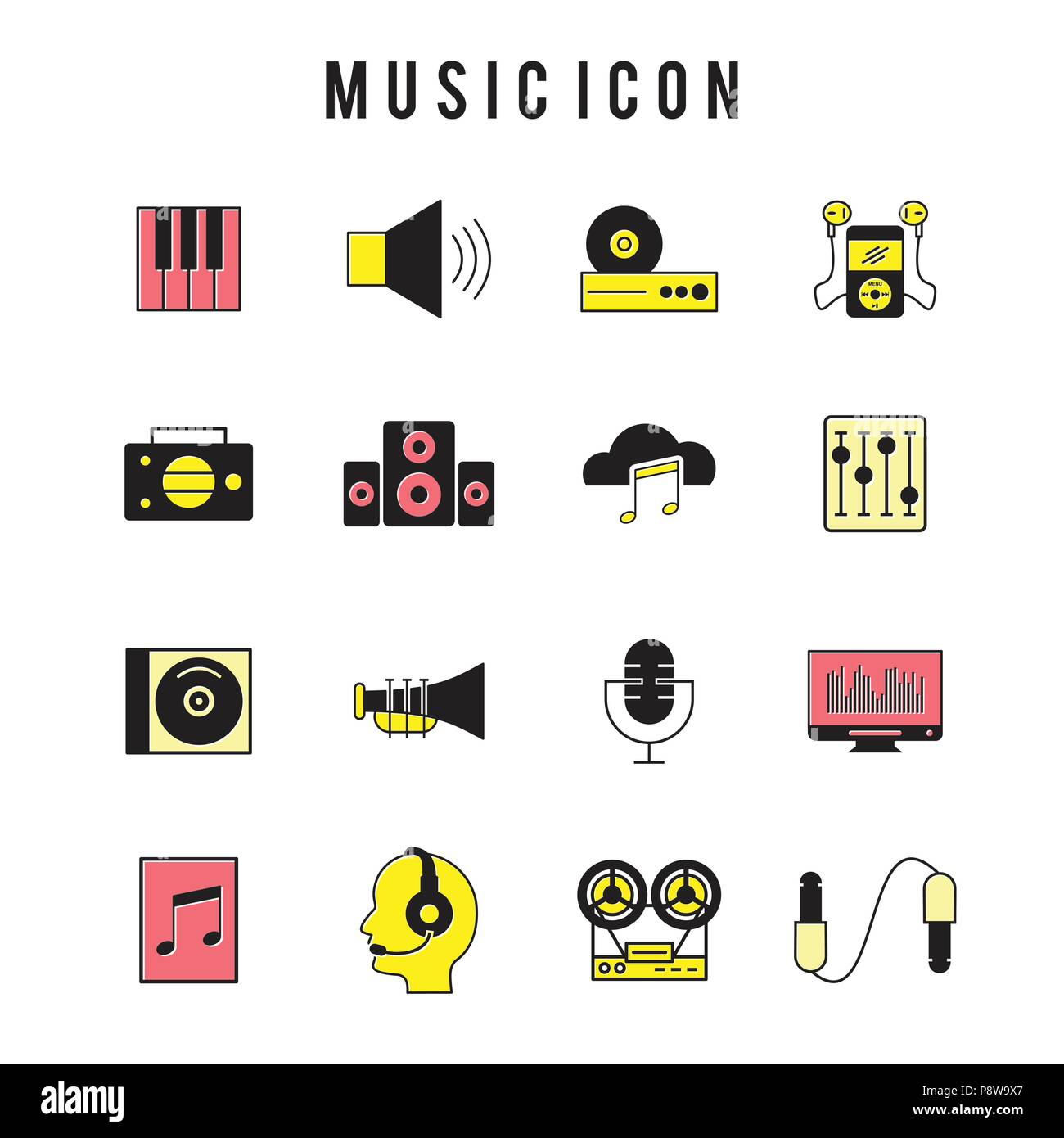 Music Icon set. For web design and application interface, also useful ...