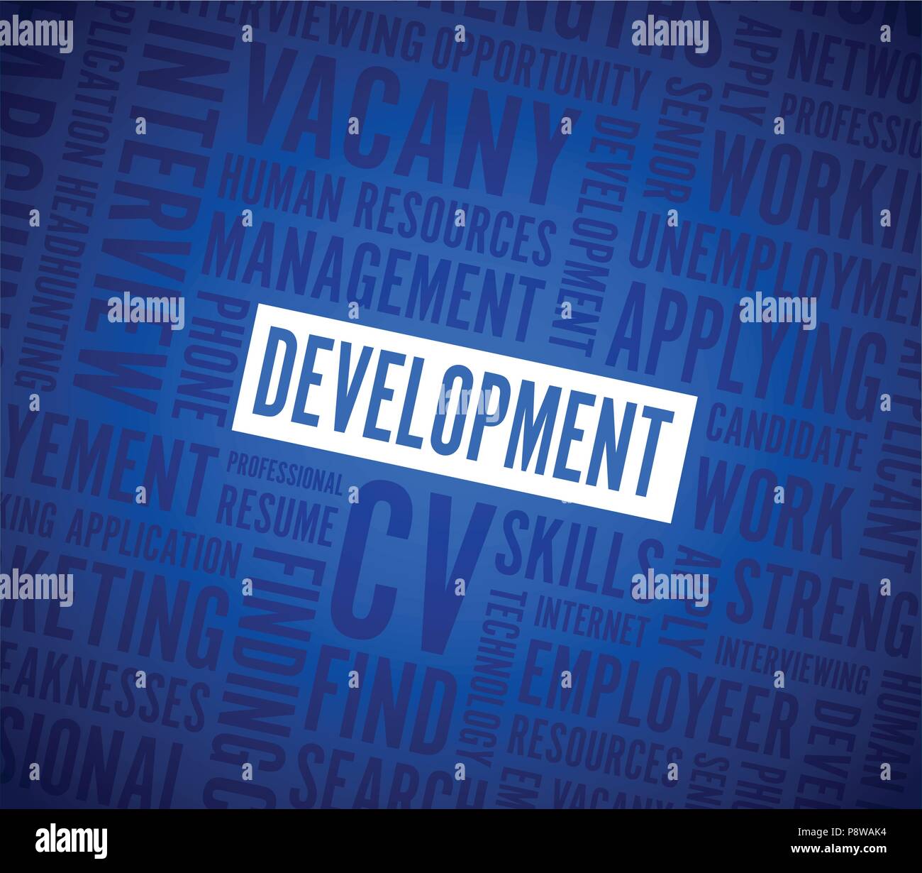 blue development text background Stock Vector