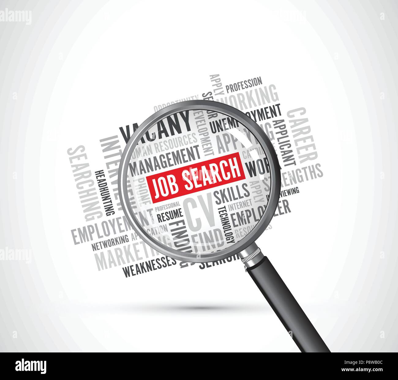 job search background text magnifying glass Stock Vector Image & Art