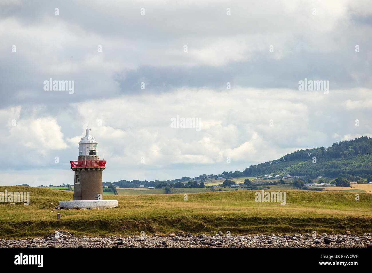 Oyster Lighthouse located on the Oyster Island near Rosses Point Village in County Sligo Ireland Stock Photo