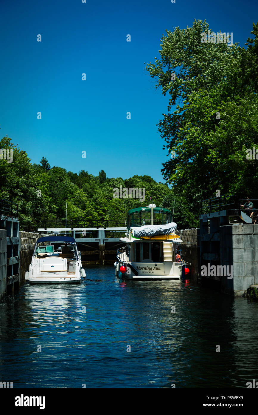 Rideau Canal, Lower Brewers Lock Ontario Canada Stock Photo