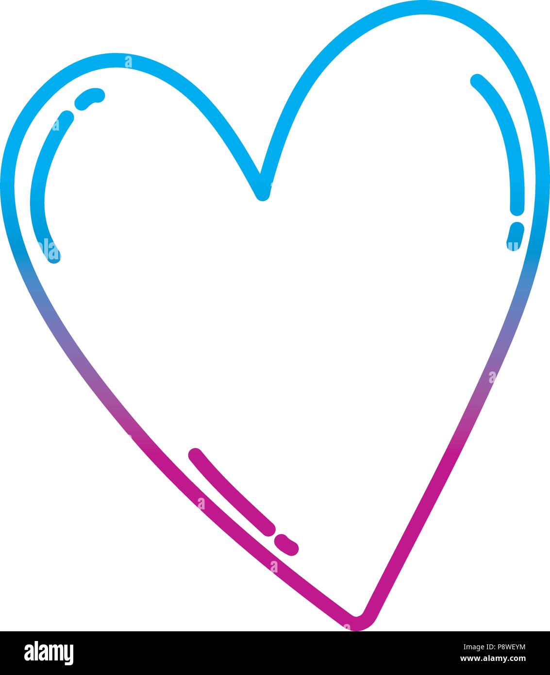 degraded line heart symbol of love and passion design vector ...