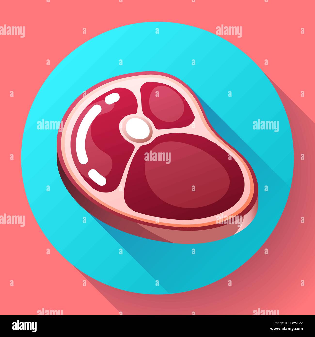 vector piece of meat steak. Juicy hunk of meat. Isolated image. Stock Vector