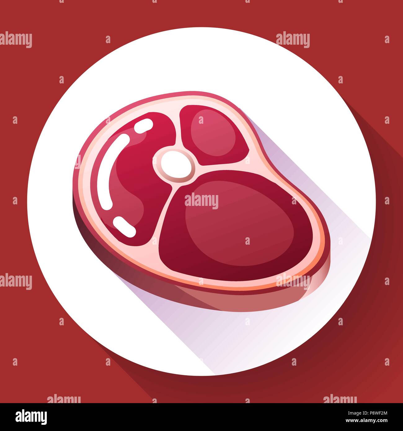 vector piece of meat steak. Juicy hunk of meat. Isolated image. Stock Vector