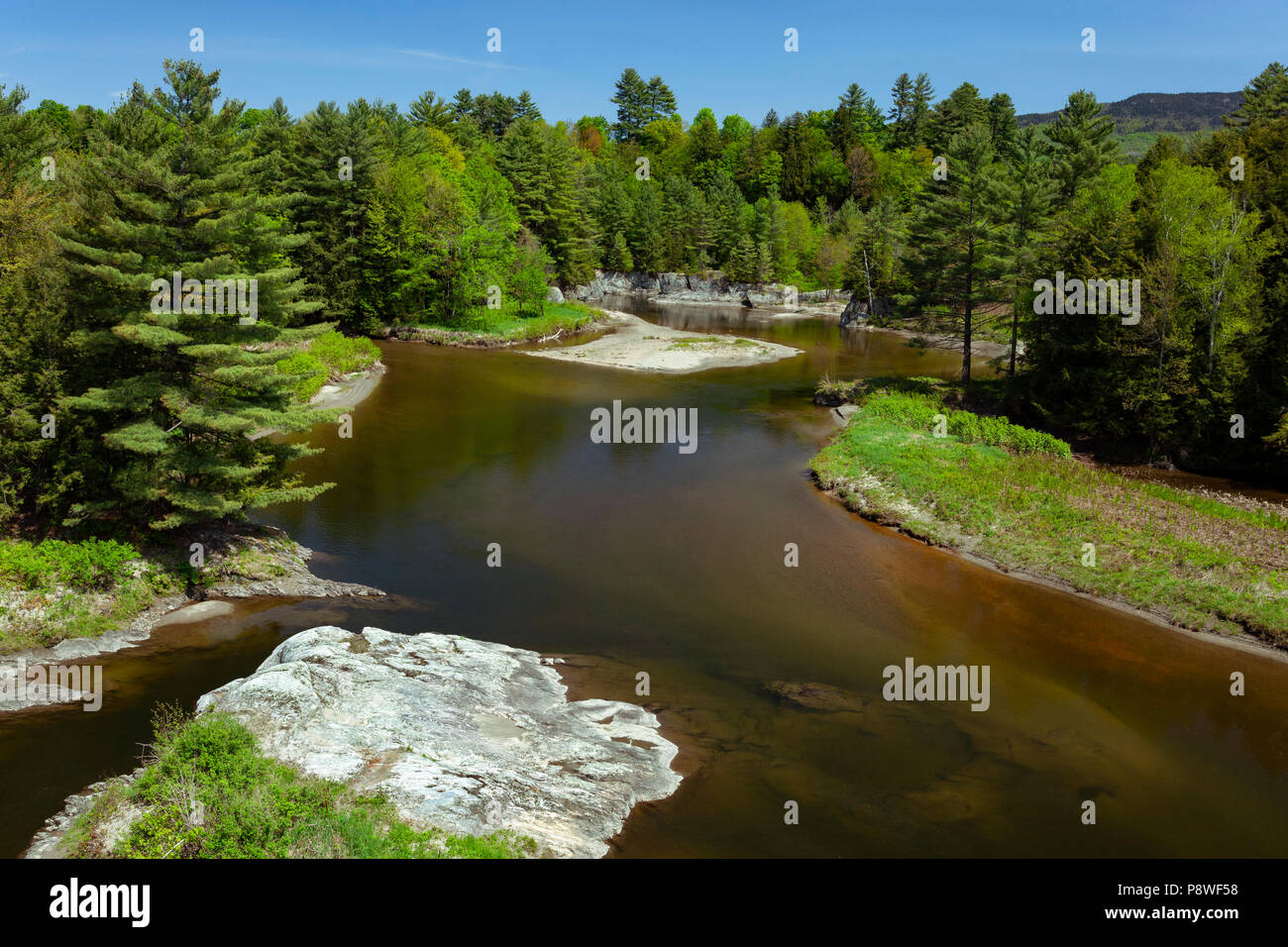 View of the Lamoille River from Route 100 Stock Photo