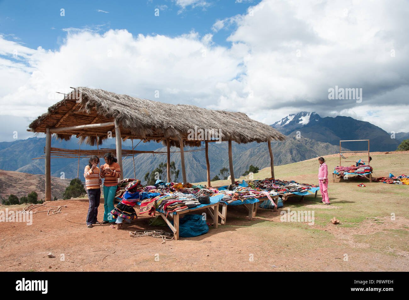 Market stall at La Raya Peru, South America Stock Photo - Alamy