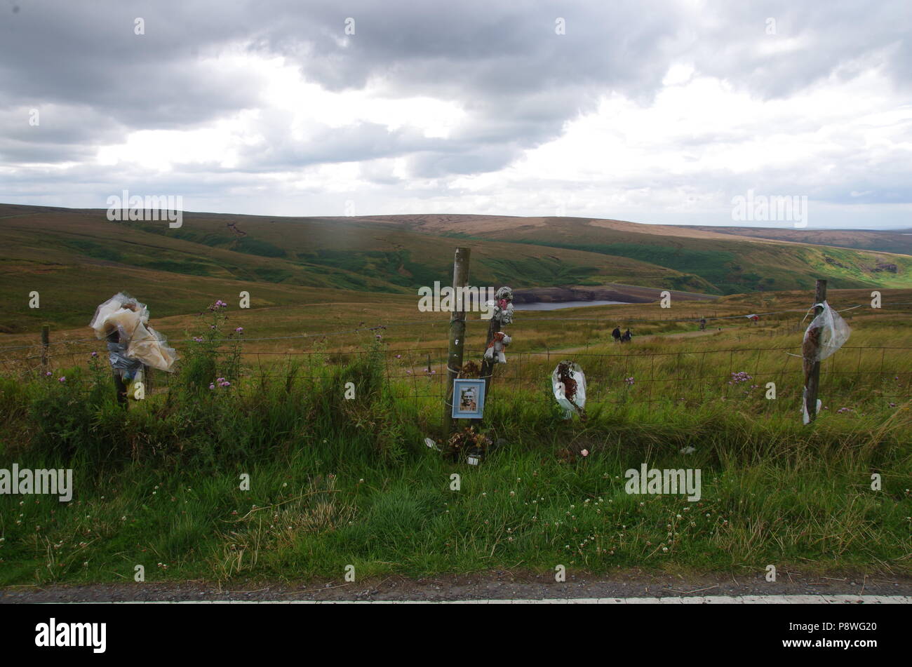 Saddleworth Moor Memorial to Keith Bennett, one of the five victims of Ian Brady and Myra Hindley. Seen while i was walking John o'groats to Lands end Stock Photo