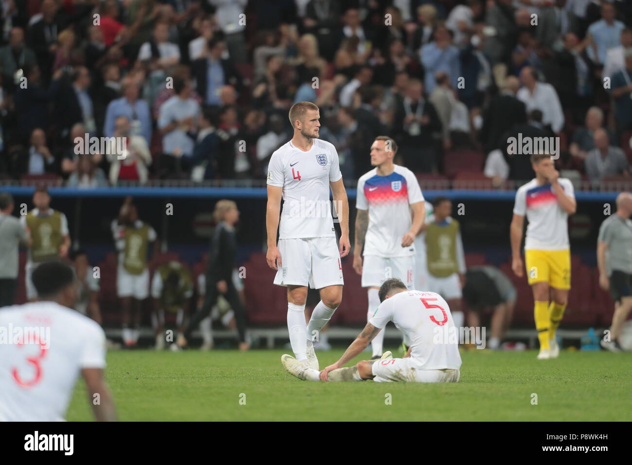 FIFA World Cup Russia 2018. Semifinals. Croatia vs England at Luzniki Stadium. English team after the match. July 11, 2018. Russia, Moscow. Photo credit: Vasily Ponomorev/Kommersant Stock Photo