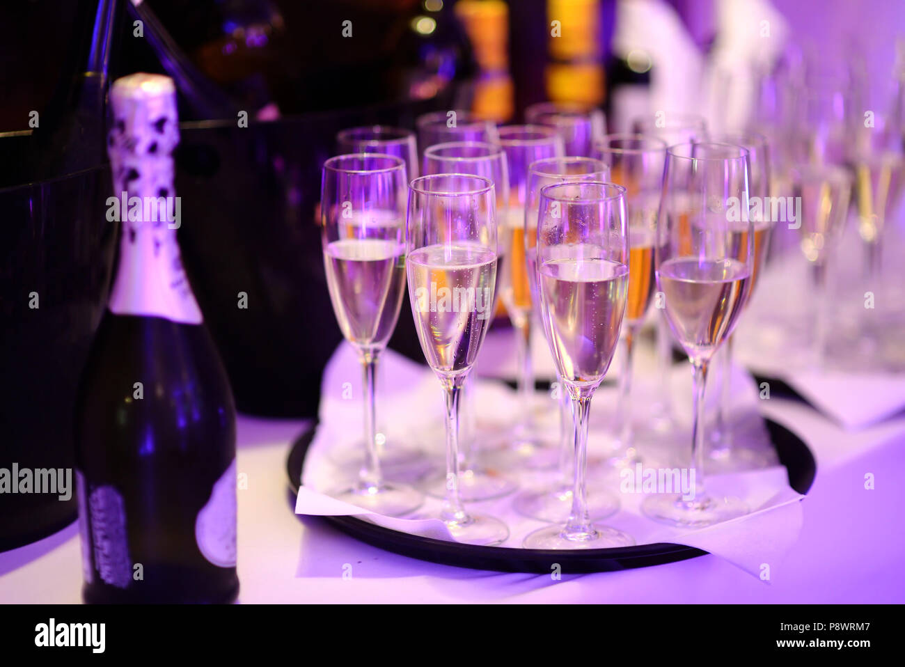 Lots Of Wine Glasses During Some Festive Event Or Wedding