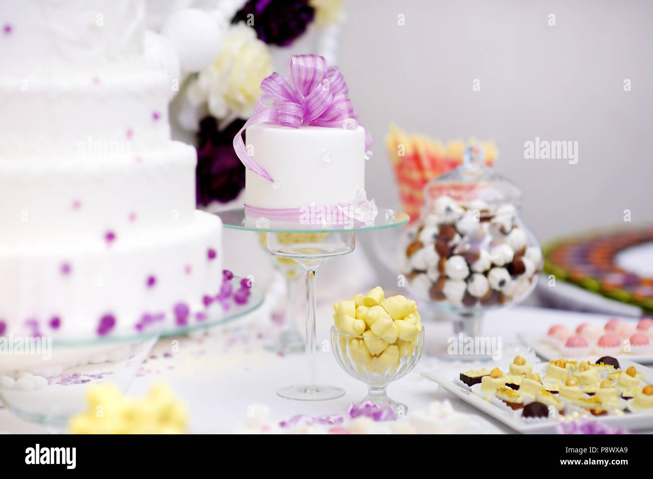 Beautiful Desserts Sweets And Candy Table At Wedding Reception Ot