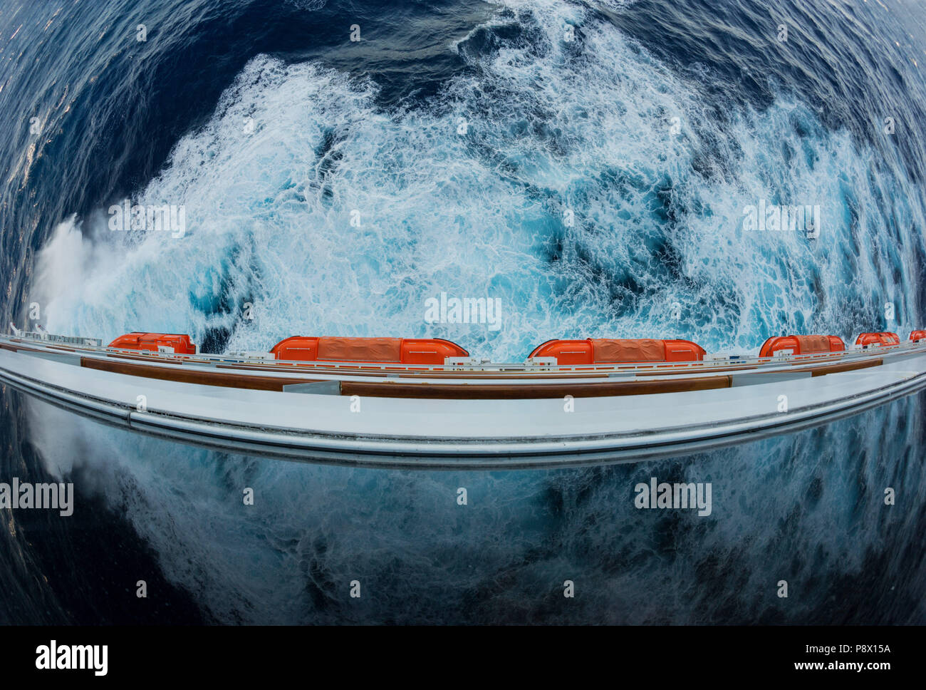 Lifeboats on Carnival Freedom cruise ship Stock Photo